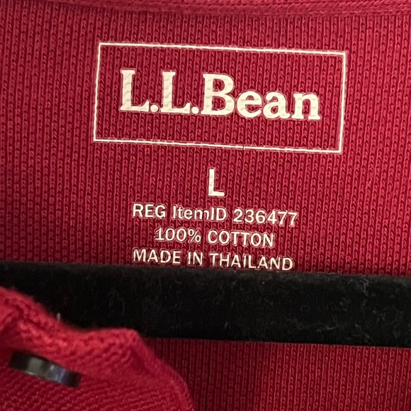 L.L. Bean Mens Maroon Regular Polo Shirt Long Sleeve Classic Large Cotton - Picture 4 of 16